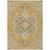 5' X 8' Gold Beige And Blue Oriental Washable Indoor Outdoor Area Rug