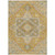 5' X 8' Gold Beige And Blue Oriental Washable Indoor Outdoor Area Rug