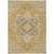 5' X 8' Gold Beige And Blue Oriental Washable Indoor Outdoor Area Rug