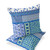 Set of Two 16" X 16" Blue and White Blown Seam Floral Indoor Outdoor Throw Pillow - 606114813583