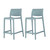Set of Four 26" Baby Blue Heavy Duty Plastic Low Back Outdoor Counter Height Bar Chairs