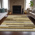 3' X 5' Khaki Taupe And Gold Striped Washable Indoor Outdoor Area Rug