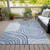 3' X 5' Sky Blue Denim Blue And Ivory Abstract Washable Indoor Outdoor Area Rug - Sky Blue, Denim Blue, Ivory
