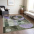 5' X 8' Olive Green Purple And Gray Geometric Washable Indoor Outdoor Area Rug