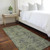 8' Runner Moss Green and Gray Oriental Washable Non Skid Indoor Outdoor Runner Rug