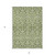 5' X 8' Olive Green And Ivory Damask Washable Indoor Outdoor Area Rug