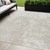 5' X 8' Ivory And Off White Abstract Washable Indoor Outdoor Area Rug