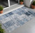 3' X 5' Denim Blue Patchwork Washable Non Skid Indoor Outdoor Area Rug
