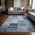 3' X 5' Denim Blue Patchwork Washable Non Skid Indoor Outdoor Area Rug