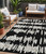 5' X 8' Black Ivory And Gray Striped Washable Indoor Outdoor Area Rug - Black, Ivory, Gray