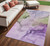 5' X 8' Purple and Green Abstract Washable Indoor Outdoor Area Rug