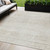 5' X 8' Ivory Beige And Tan Abstract Washable Indoor Outdoor Area Rug - 608219236359