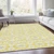 3' X 5' Yellow Ivory And Gray Floral Medallion Washable Indoor Outdoor Area Rug