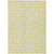 3' X 5' Yellow Ivory And Gray Floral Medallion Washable Indoor Outdoor Area Rug