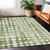 3' X 5' Artichoke Green And Ivory Abstract Washable Indoor Outdoor Area Rug Transitional Style - Artichoke Green, Ivory Color