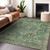 3' X 5' Emerald Medallion Washable Indoor Outdoor Area Rug
