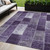 5' X 8' Purple Eggplant And Lavender Patchwork Washable Indoor Outdoor Area Rug