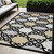 5' X 8' Black Gray And Ivory Trellis Washable Indoor Outdoor Area Rug