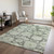 3' X 5' Artichoke Green And Olive Green Floral Washable Indoor Outdoor Area Rug - Artichoke Green, Olive Green