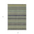 5' X 8' Sage Striped Washable Non Skid Indoor Outdoor Area Rug