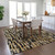 5' X 8' Black Gold And Ivory Abstract Washable Indoor Outdoor Area Rug