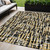 5' X 8' Black Gold And Ivory Abstract Washable Indoor Outdoor Area Rug