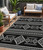 5' X 8' Black And Ivory Southwestern Washable Indoor Outdoor Area Rug