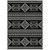 5' X 8' Black And Ivory Southwestern Washable Indoor Outdoor Area Rug