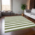 5' X 8' Olive Green Striped Washable Non Skid Indoor Outdoor Area Rug - 608219207229