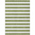 5' X 8' Olive Green Striped Washable Non Skid Indoor Outdoor Area Rug
