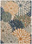 8' X 11' Blue Green And Orange Floral Indoor Outdoor Area Rug