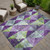 5' X 8' Purple And Lime Green Geometric Washable Indoor Outdoor Area Rug