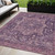 5' X 8' Eggplant Medallion Washable Indoor Outdoor Area Rug