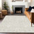 5' X 8' Ivory And Beige Floral Washable Indoor Outdoor Area Rug