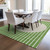 3' X 5' Green And Gray Striped Washable Indoor Outdoor Area Rug Transitional Style - Green, Gray Color