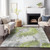 5' X 8' Artichoke Green Gray And Charcoal Abstract Washable Indoor Outdoor Area Rug