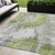 5' X 8' Artichoke Green Gray And Charcoal Abstract Washable Indoor Outdoor Area Rug