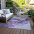5' X 8' Purple Abstract Washable Non Skid Indoor Outdoor Area Rug - 608219165628