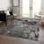 3' X 5' Gray Abstract Washable Indoor Outdoor Area Rug