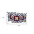 Set of Three 16" X 16" Blue and Orange Blown Seam Floral Indoor Outdoor Throw Pillow Polyester Decor