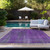 5' X 8' Purple Striped Washable Non Skid Indoor Outdoor Area Rug Transitional Style - Purple Color