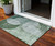 3' X 5' Mint Green And Fern Green Geometric Washable Indoor Outdoor Area Rug