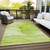 3' X 5' Green Abstract Washable Non Skid Indoor Outdoor Area Rug Transitional Style - Green Color