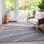 5' X 8' Gray Silver And Ivory Abstract Washable Indoor Outdoor Area Rug