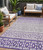 5' X 8' Purple Lavender And Ivory Geometric Washable Indoor Outdoor Area Rug