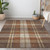 5' X 8' Chocolate Copper And Gold Plaid Washable Indoor Outdoor Area Rug