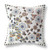 18" x 18" Off White Peacock Blown Seam Floral Indoor Outdoor Throw Pillow
