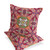 Set of Two 16" X 16" Green and Pink Blown Seam Floral Indoor Outdoor Throw Pillow - 606114826149