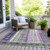 3' X 5' Green And Purple Striped Washable Indoor Outdoor Area Rug