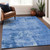 5' X 8' Navy Blue And Ivory Abstract Washable Indoor Outdoor Area Rug - 608219003647